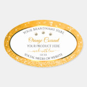 Wit Oranje Glitter Stars Etiket op verpakking (Voorkant)