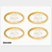 Wit Oranje Glitter Stars Etiket op verpakking (Vel)