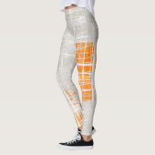 Wit oranje grijs abstract gepatterd leggings (Links)