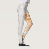 Wit oranje grijs abstract gepatterd leggings (Rechts)