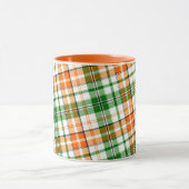 Wit Oranje Groen Geruit Schotse Design  Mok (Midden)