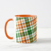 Wit Oranje Groen Geruit Schotse Design  Mok (Links)
