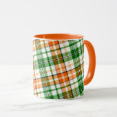 Wit Oranje Groen Geruit Schotse Design  Mok (Voorkant rechts)