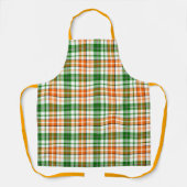 Wit Oranje Groen Geruit Schotse Design  Schort (Voorkant)