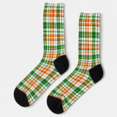 Wit Oranje Groen Geruit Schotse Design  Sokken (Links)