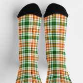 Wit Oranje Groen Geruit Schotse Design  Sokken (Top)