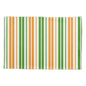 Wit Oranje Groen Verticaal Streepjesontwerp Kussensloop (Achterkant)