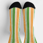 Wit Oranje Groen Verticaal Streepjesontwerp   Sokken (Top)