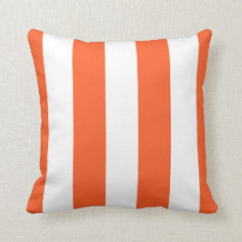 Wit & Oranje Luifel Gestreepte Decoratieve  Kussen
