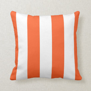 Wit & Oranje Luifel Gestreepte Decoratieve Kussen
