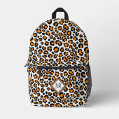 Wit & Oranje Luipaard Patroon Girly Cheetah Print Bedrukte Rugzak (Voorkant)