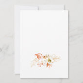 Wit-oranje Modern Boral Wedding Invitation Kaart (Achterkant)