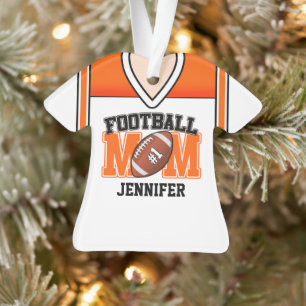 Wit/Oranje/Zwart Voetbal Moeder Shirt Ornament