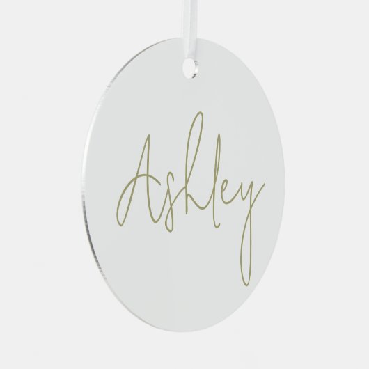 Wit Ornament met Jouw naam in goudschrift (Voorkant Rechts)