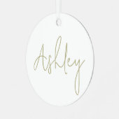 Wit Ornament met Jouw naam in goudschrift (Voorkant links)