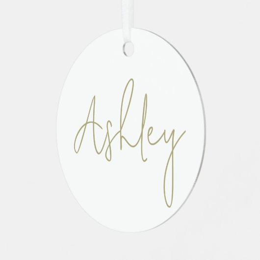 Wit Ornament met Jouw naam in goudschrift (Voorkant links)