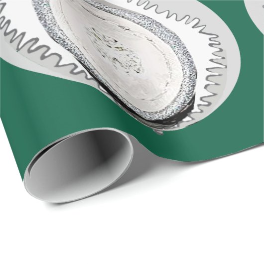 Wit Ornament over groen inpakpapier (Rol Hoek)