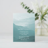 Wit over de bruiloft op de misty seaBlue Uitnodiging Briefkaart (Staand voorkant)