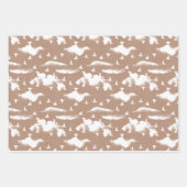 Wit over Kraft Trees, Vogels en Foliage Inpakpapier Vel (Voorkant 2)