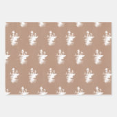 Wit over Kraft Trees, Vogels en Foliage Inpakpapier Vel (Voorkant)