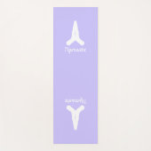 Wit over Lavender Namaste Mudra Hands Yogamat (Voorkant)