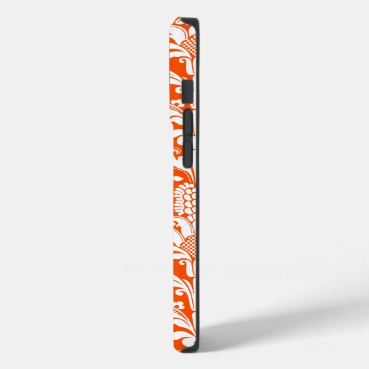 Wit over Oranje Floral Damaskers Case-Mate iPhone Case (Achterkant / Links)