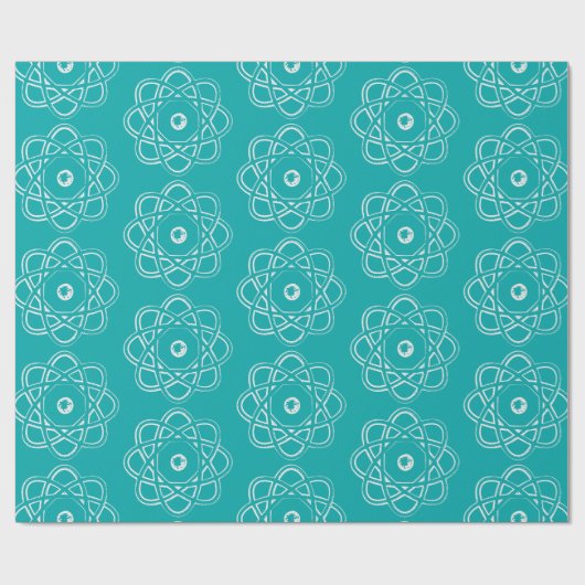 Wit over Zee Groene Atom Symbolen Cadeaupapier (Vlak)