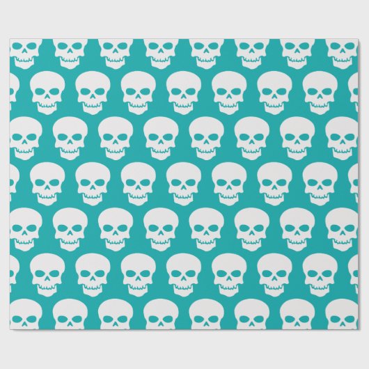 Wit over Zee Groene Skulls Cadeaupapier (Vlak)