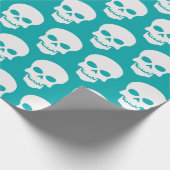 Wit over Zee Groene Skulls Cadeaupapier (Hoek)