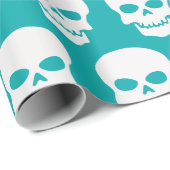 Wit over Zee Groene Skulls Cadeaupapier (Rol Hoek)