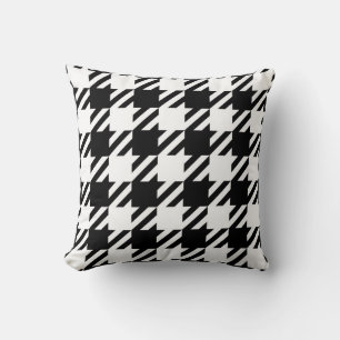Wit over zwart Houndstooth-patroon en kussen