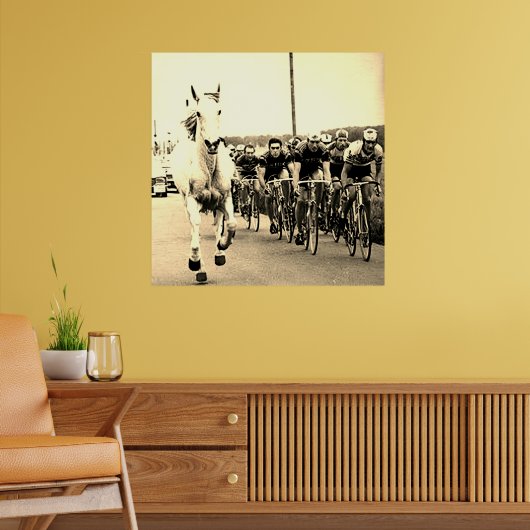 Wit Paard 1975 Tour de France Kleur Redux Poster (Woonkamer 2)