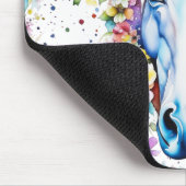  wit paard bloemig Paarse en roze Muismat (Hoek)