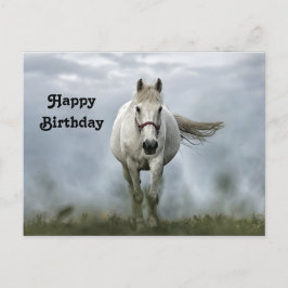 -wit paard Cloud Photo Birthday Briefkaart