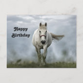 -wit paard Cloud Photo Birthday Briefkaart (Voorkant)