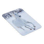 Wit paard dat in de sneeuw loopt magneet (Rechterzijde)