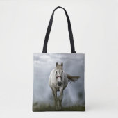 Wit Paard dat op je af rent Tote Bag (Voorkant)