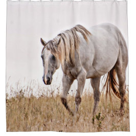 wit paard douchegordijn