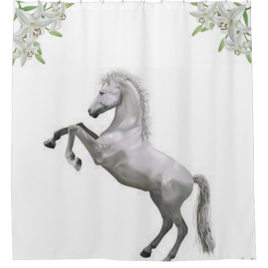 Wit Paard Douchegordijn (Voorkant)