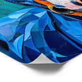 Wit Paard Elegant Mozaïek Fantasie Kunst Poster (Hoek)