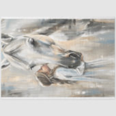Wit Paard En Meisje Découpage Tissuepapier (Voorkant)