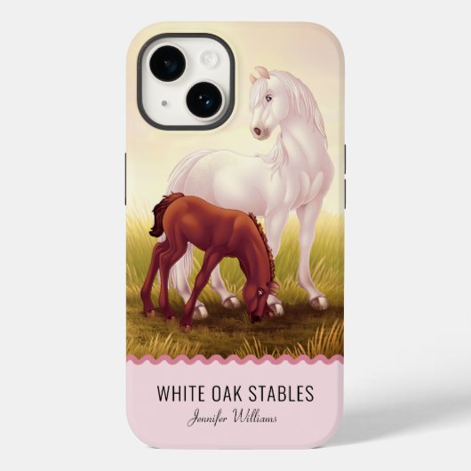 wit paard en veulen Case-Mate iPhone case (Achterkant)