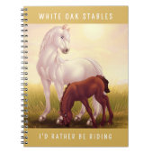 wit paard en veulen notitieboek (Voorkant)
