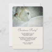 Wit Paard en Vogel Winter Kerstfeest Kaart (Voorkant)