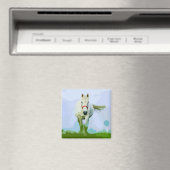 Wit Paard geschilderd portret Magneet (Insitu (Vaatwasser))