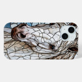 Wit Paard glas in lood Case-Mate iPhone Case (Achterkant (horizontaal))
