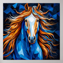 Wit Paard 🐎✨ Gouden Manen Elegant Mozaïek Fantasi