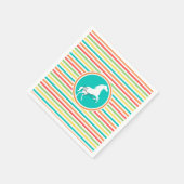 Wit paard; heldere regenboogstrepen servetten (Hoek)