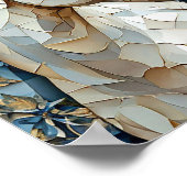 Wit Paard in Bloeiende Bloemen Elegante Natuur Poster (Hoek)