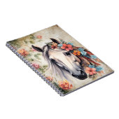 Wit paard in bloemen. notitieboek (Rechterzijde)